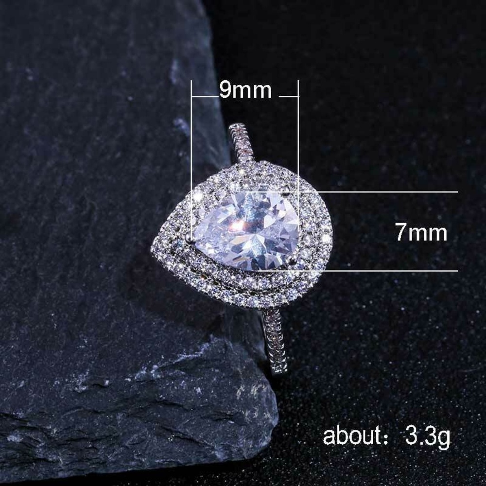 925 Silver Heart Shaped White Sapphire Ring New - Picture 3 of 5